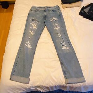 Distressed Light Wash Jeans